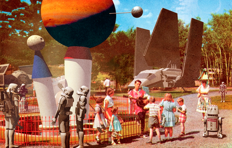 Illustration for article titled These Vintage Postcards Were Invaded By Aliens